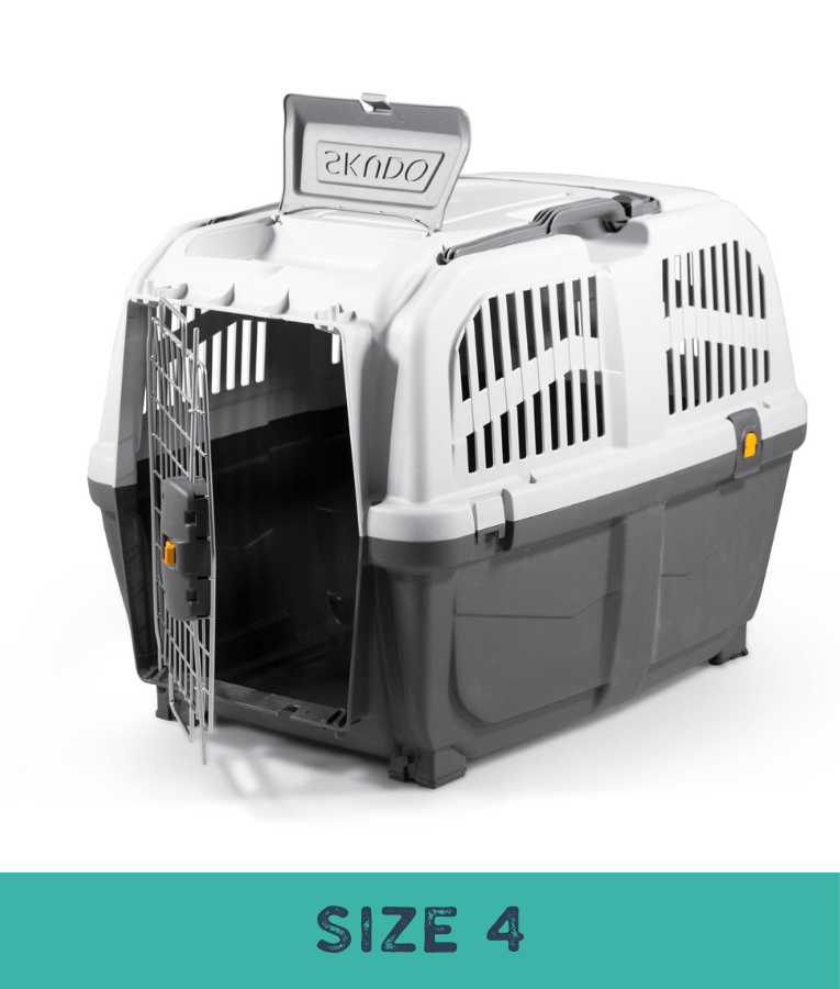 Skudo - IATA-Compliant Travel Carrier, Durable Vented Plastic Design, For Dogs, Cats & Small Animals - Sizes 1 to 8