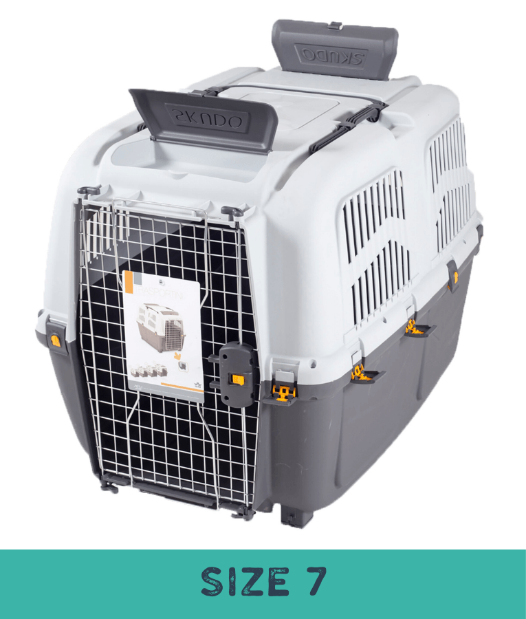 Skudo - IATA-Compliant Travel Carrier, Durable Vented Plastic Design, For Dogs, Cats & Small Animals - Sizes 1 to 8