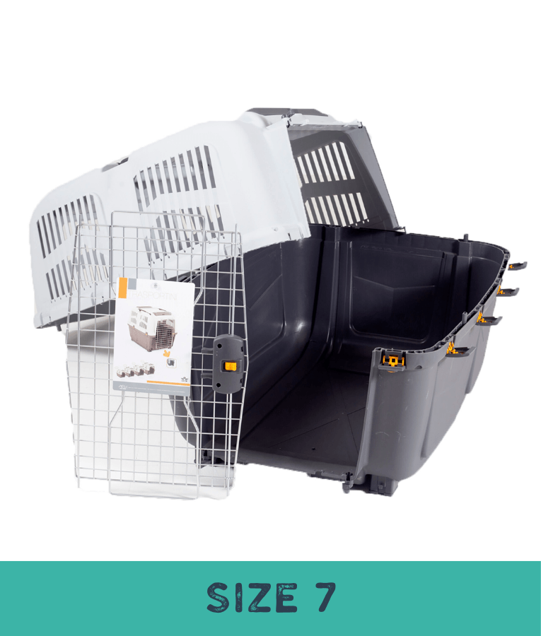 Skudo - IATA-Compliant Travel Carrier, Durable Vented Plastic Design, For Dogs, Cats & Small Animals - Sizes 1 to 8