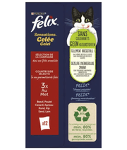 Purina Felix - Sensations in Jelly Adult Cat Wet Food – Beef, Chicken, Duck & Lamb, Adult – 12x85g packaging