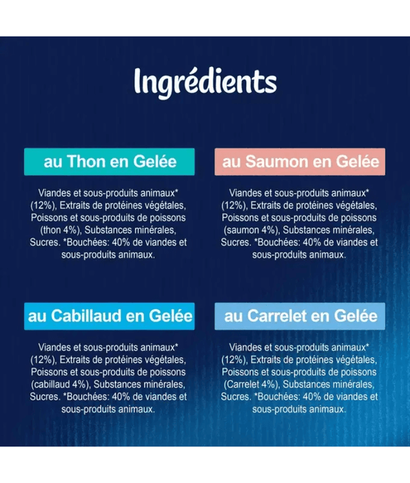 Purina Felix – Tender Shredded Cat Wet Food in Jelly – Tuna, Salmon, Cod & Plaice, Adult – 12x85g