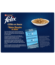 Purina Felix - Tendres Effilés en Sauce Adult Cat Wet Food – Beef, Chicken, Lamb & Duck, Adult – 12x85g packaging with bowl