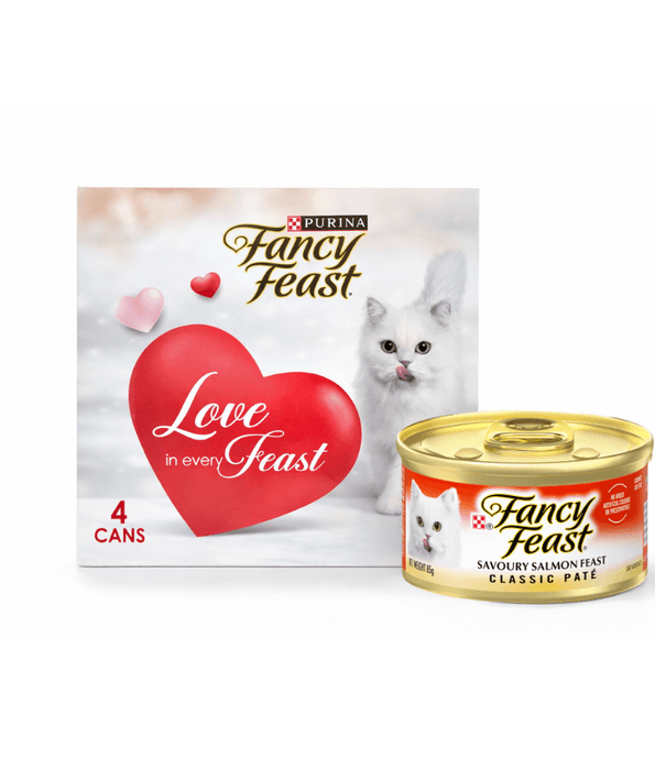 Purina Fancy Feast - Classic Paté Gravy Lovers Gourmet Cat Food – Savoury Salmon, All Life Stages – 4x85g