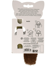 Duvo - D&D KeekaBoo Snoozy Jim Cat Toy with Premium Catnip Refill –  Plush Cat Toy - 8cm packaging back showing refill details.