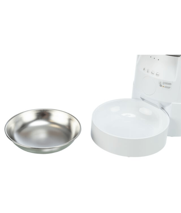 Trixie - TX-S Smart 3.0L Automatic Food Dispenser with stainless steel bowl for pet feeding.