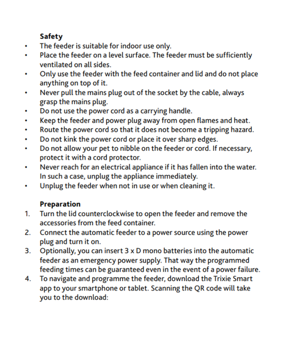 Trixie - TX-S Smart 3.0L Automatic Food Dispenser