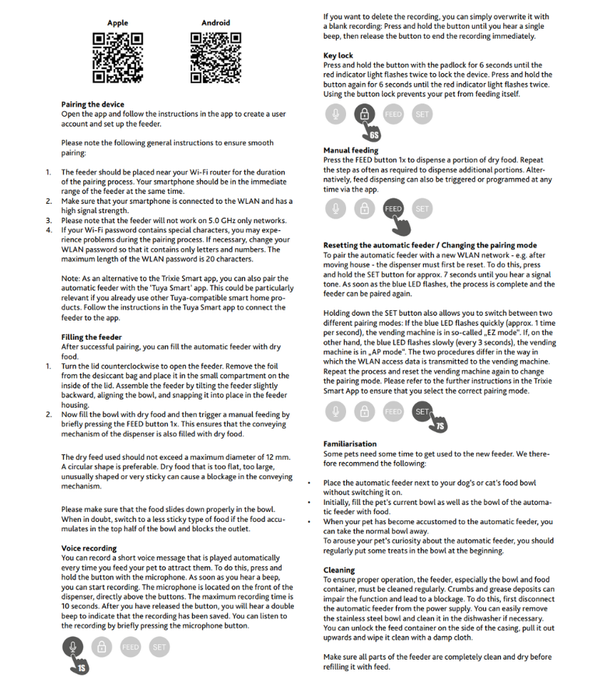 Trixie - TX-S Smart 3.0L Automatic Food Dispenser