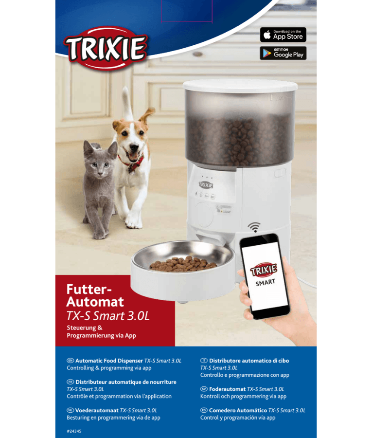 Trixie - TX-S Smart 3.0L Automatic Food Dispenser with app control for pets.