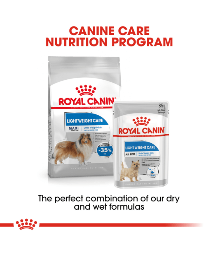 Royal Canin - Light Weight Care Maxi Dry Dog Food - Weight Management, Joint Support - 3 kg packaging with wet food
