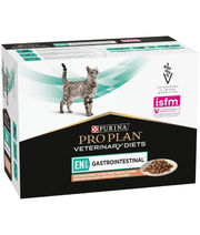 Purina - Pro Plan Veterinary Diets, EN Gastrointestinal Cat Pouch Salmon - 85g packaging with cat image.