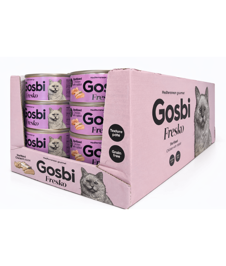 Gosbi - Fresko, Chicken and Rabbit Sterilized Complementary Adult Wet Cat Food – Grain-Free 70g