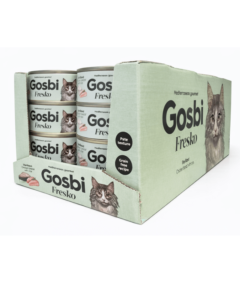 Gosbi - Fresko, Chicken Breast and Rice Sterilized Complementary Adult Wet Cat Food – 70g