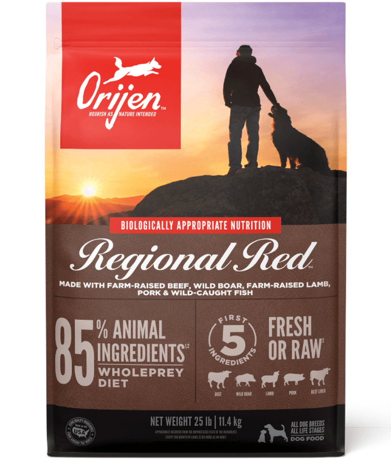 Orijen - Regional Red, Grain-Free Beef, Wild Boar, Lamb and Pork Adult Dry Dog Food For All Breeds 2kg - 11.4kg