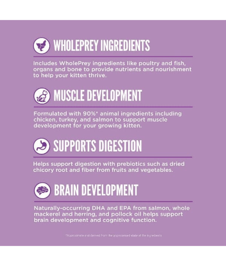 Orijen - Kitten Formula, Chicken, Turkey & Salmon, High-Protein, Grain-Free, WholePrey, Kitten Dry Cat Food - 340g - 1.8kg