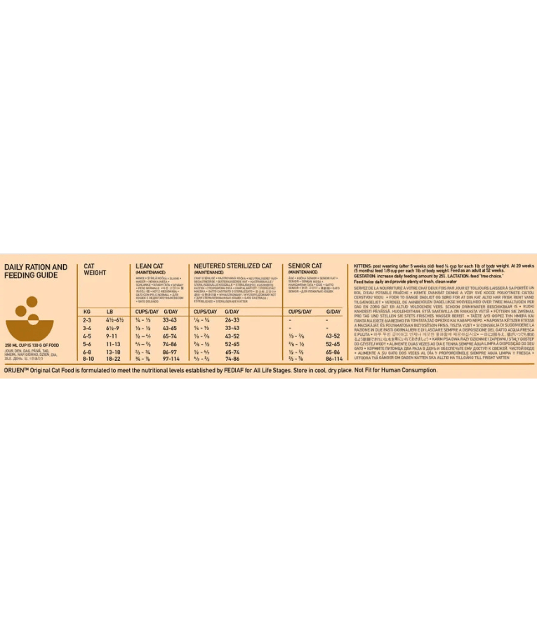 Orijen - Original Cat, Chicken, Turkey & Fish, High-Protein, Grain-Free, WholePrey, Adult & Senior Dry Cat Food - 340g - 1.8kg - 5.4kg