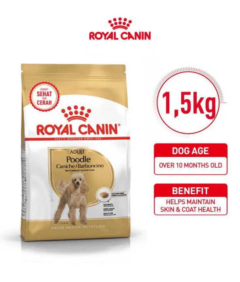 Royal Canin - Poodle Adult Dog, Omega 3 & DHA, Dental Support, Adult, Dry Dog Food - 1.5 kg