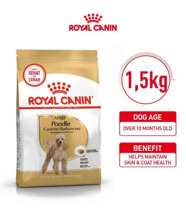 Royal Canin - Poodle Adult Dog, Omega 3 & DHA, Dental Support, Adult, Dry Dog Food - 1.5 kg
