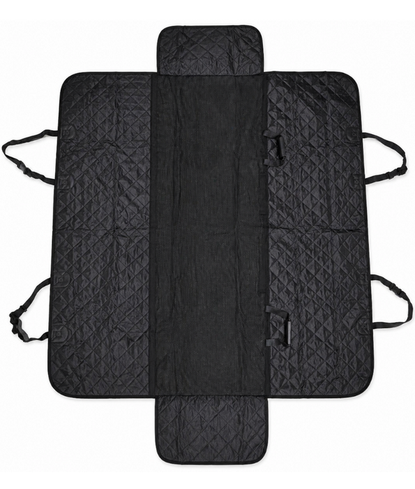 Car Seat Cover - Quilted Waterproof Hammock Style, Non-Slip, Side Flaps & Seat Anchors - L x W x H 134 × 44 x 44 cm