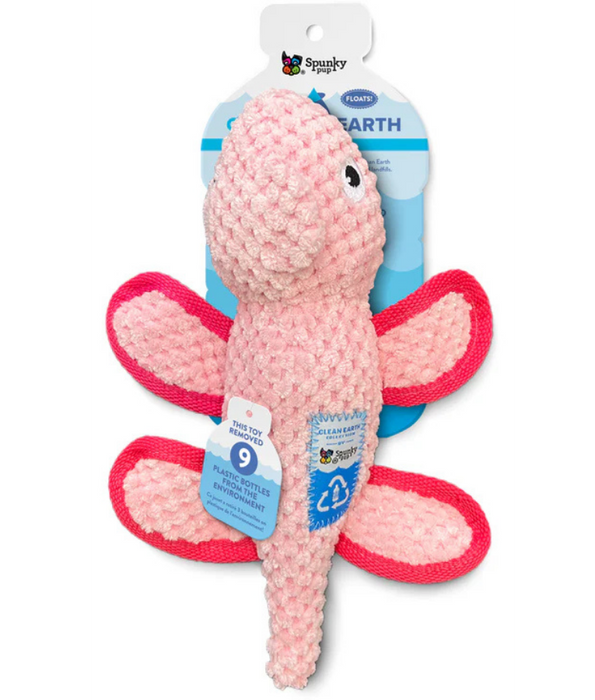 Spunky Pup - Chameleon Clean Earth Plush Textured, Recycled Materials - Sustainable Floating Squeaky Dog Toy