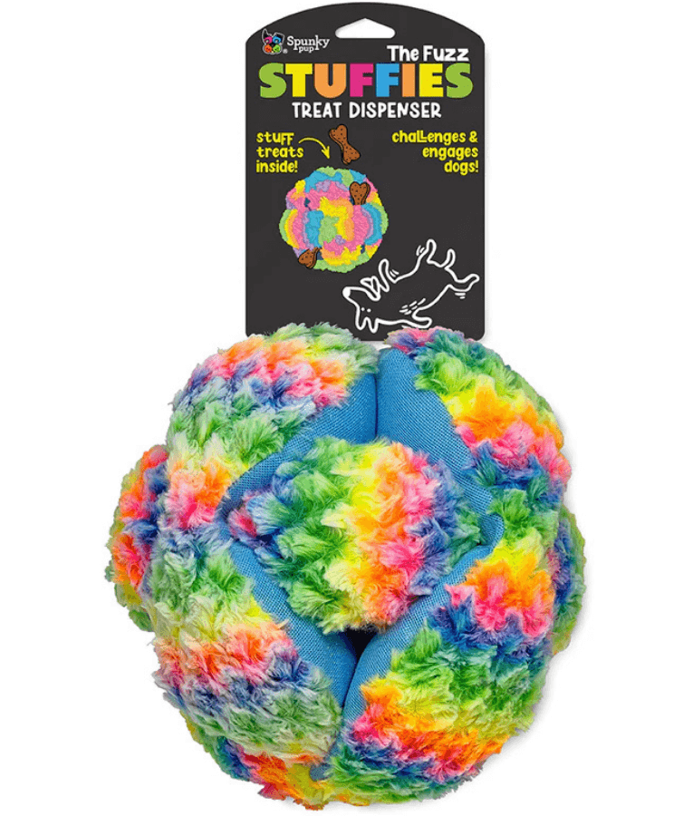 Spunky Pup - Fuzz Stuffies Treat Dispensing Plush Toy, Fun Enrichment - XL