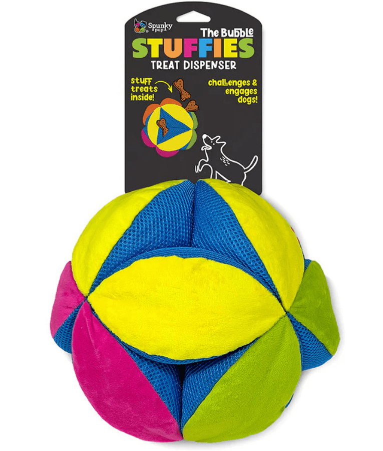 Spunky Pup - Bubble Stuffies Treat Dispensing Plush Toy, Fun Enrichment - XL