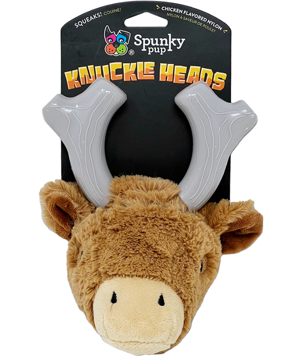 Spunky Pup - Knuckleheads Deer 2-in-1 Plush & Nylon Chew Toy, Dental Play