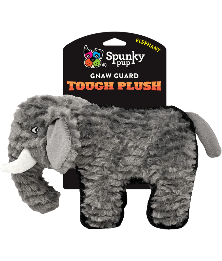 Spunky Pup - Tough Plush Elephant Toy, Triple Stitch Durable Squeaky