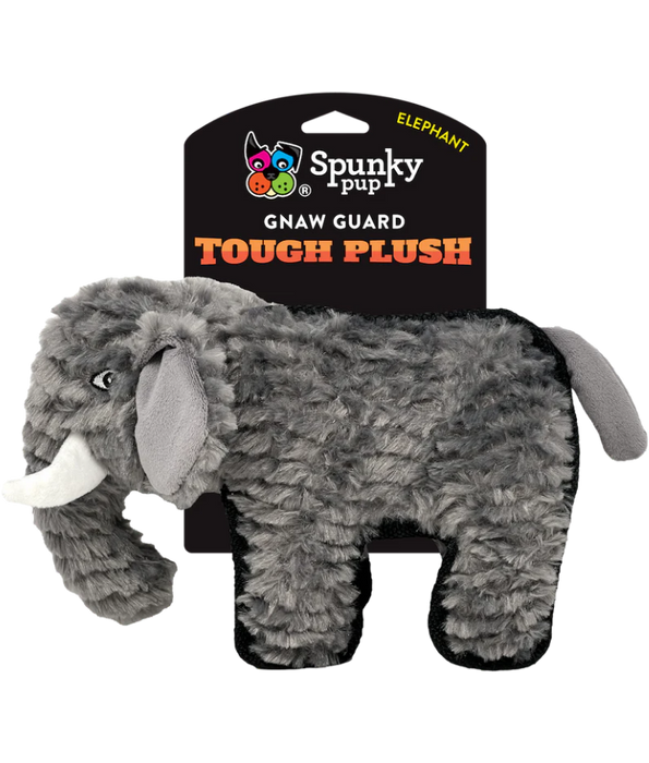 Spunky Pup - Tough Plush Elephant Toy, Triple Stitch Durable Squeaky