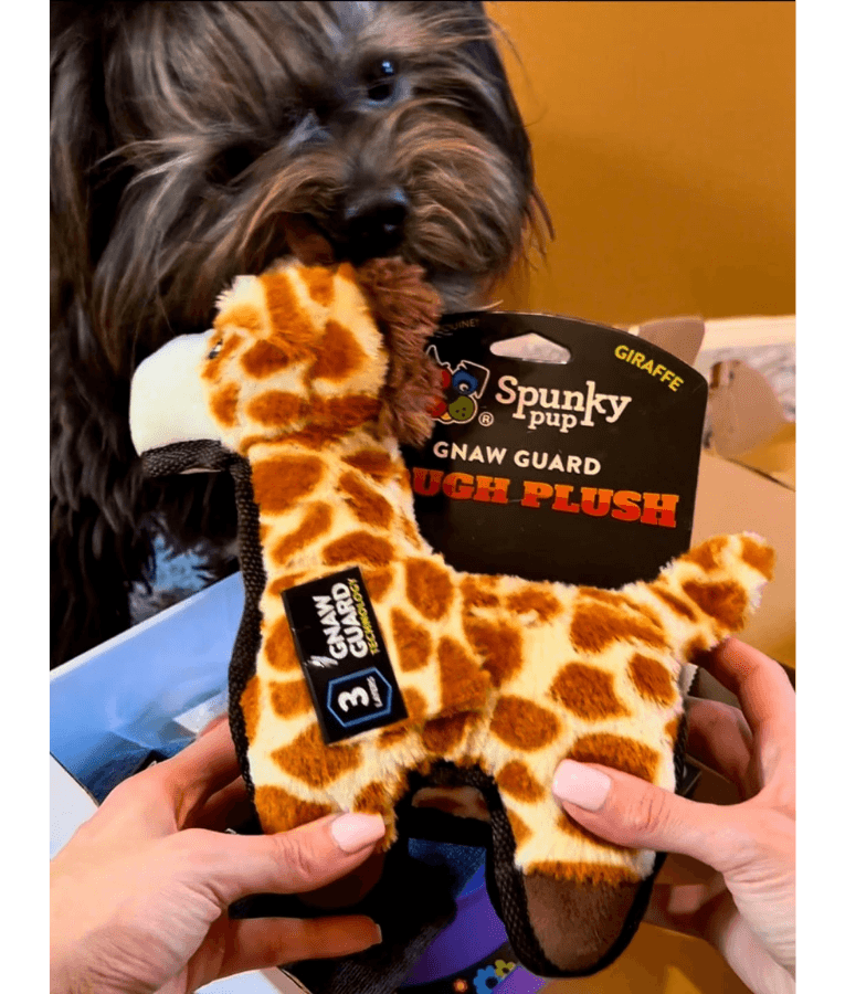 Spunky Pup - Tough Plush Giraffe Toy, Triple Stitch Durable Squeaky