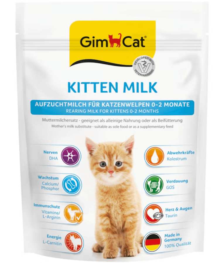 GimCat - Cat-Milk Plus Taurine, Taurine, TGOS Prebiotics, DHA, Vitamins - Kitten Milk Supplement for Growth and Immunity - 200g