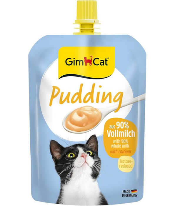 GimCat - Pudding for Cats, Reduced Lactose Whole Milk, Calcium-Rich Treat for Adult Cats - 150g
