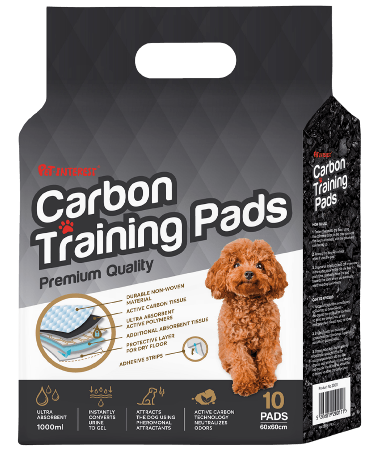 Pet Interest - Carbon Pet Pads with Pheromone, Activated Charcoal, Odour Control Training Pads - 60 x 60 cm 10 pcs