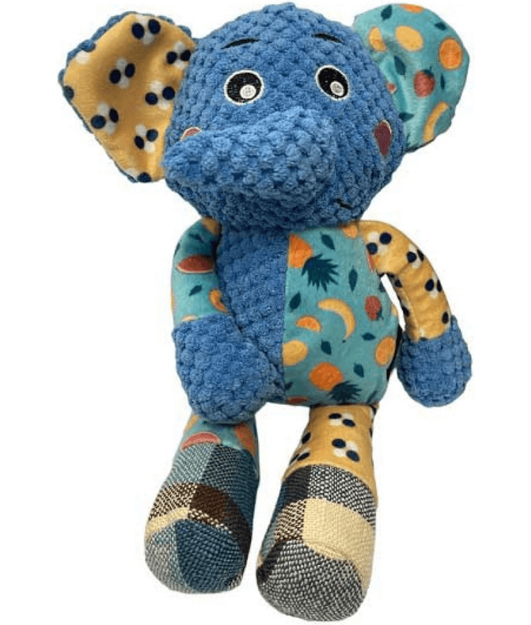 Pet Interest - Cuddly Funny Elephant Plush Dog Toy, Squeaker & Crinkle Sound, Soft Comfort Toy