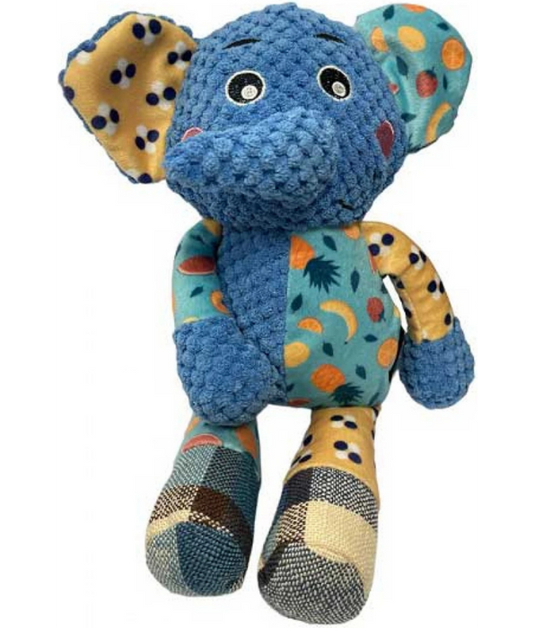 Pet Interest - Cuddly Funny Elephant Plush Dog Toy, Squeaker & Crinkle Sound, Soft Comfort Toy