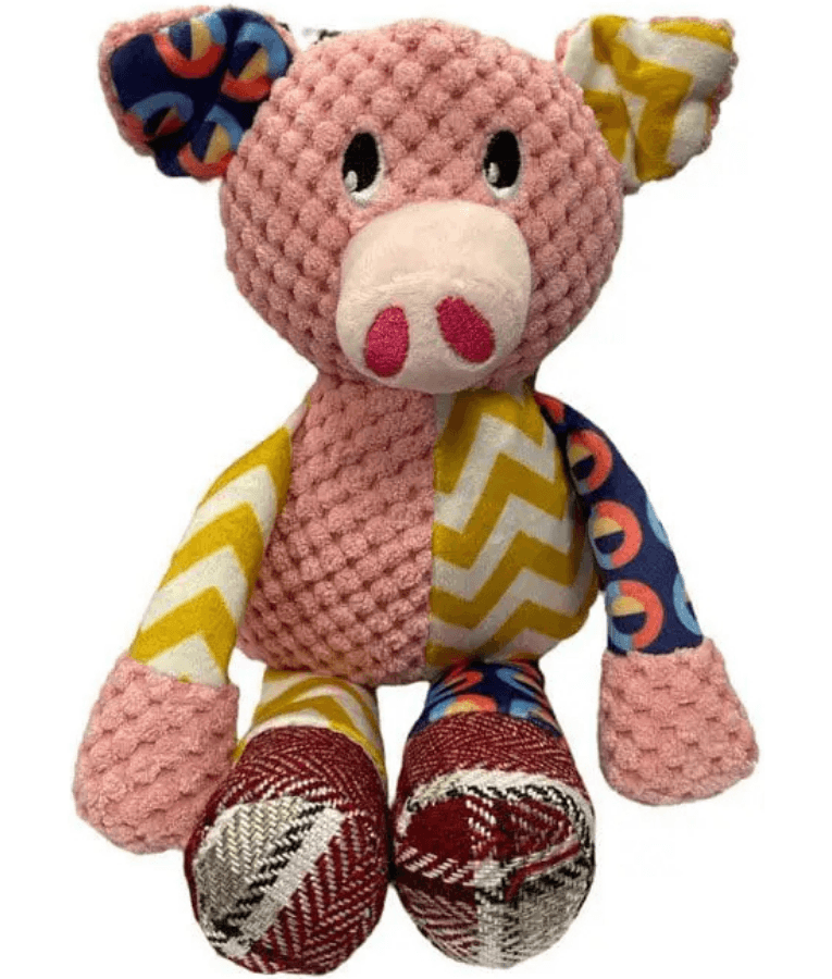 Pet Interest - Cuddly Cute Pig Plush Dog Toy, Squeaker & Crinkle Sound, Soft Comfort Toy