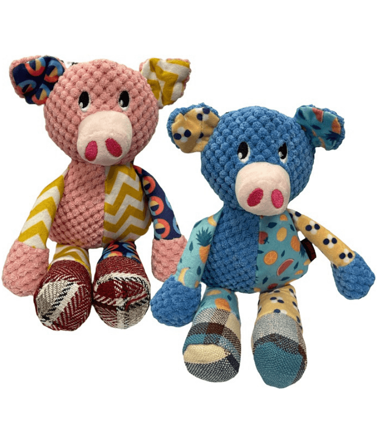 Pet Interest - Cuddly Cute Pig Plush Dog Toy, Squeaker & Crinkle Sound, Soft Comfort Toy