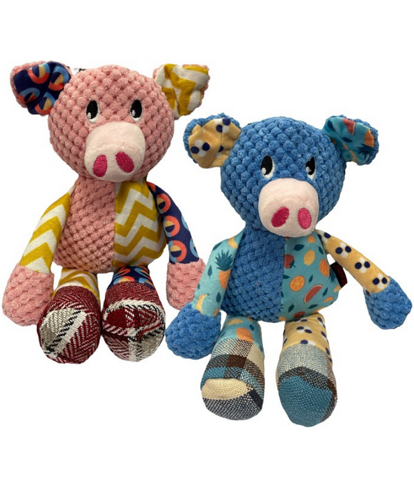 Pet Interest - Cuddly Cute Pig Plush Dog Toy, Squeaker & Crinkle Sound, Soft Comfort Toy