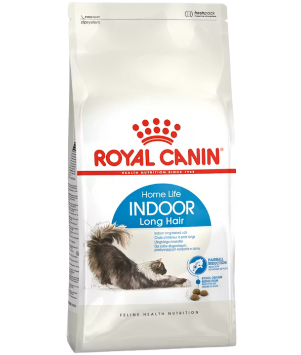 Royal Canin - Indoor Long Hair, Hairball Reduction, Skin & Coat Support, Adult Indoor Long-Haired Cat Dry Food - 2 kg