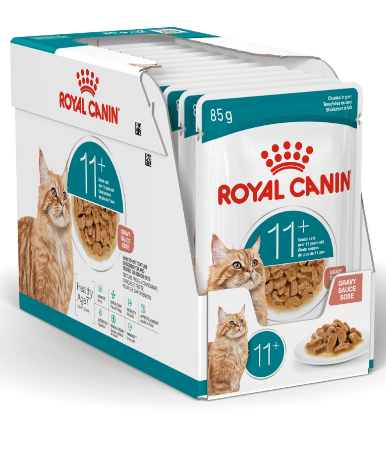 Royal Canin - Ageing 11+ Chunks in Gravy, Senior, HealthyAge7 Complex, Joint & Renal Support, Wet Cat Food - 85g