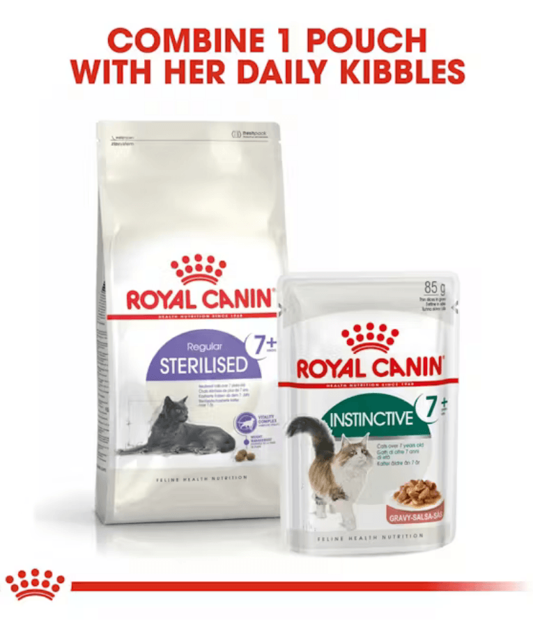 Royal Canin - Instinctive 7+ Gravy, Senior, Vitality Complex, Renal Health Support, Wet Cat Food - 85g