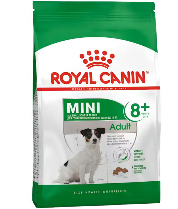 Royal Canin - Mini Adult 8+, Chicken, Senior Mini Breed Dry Dog Food - 2 kg
