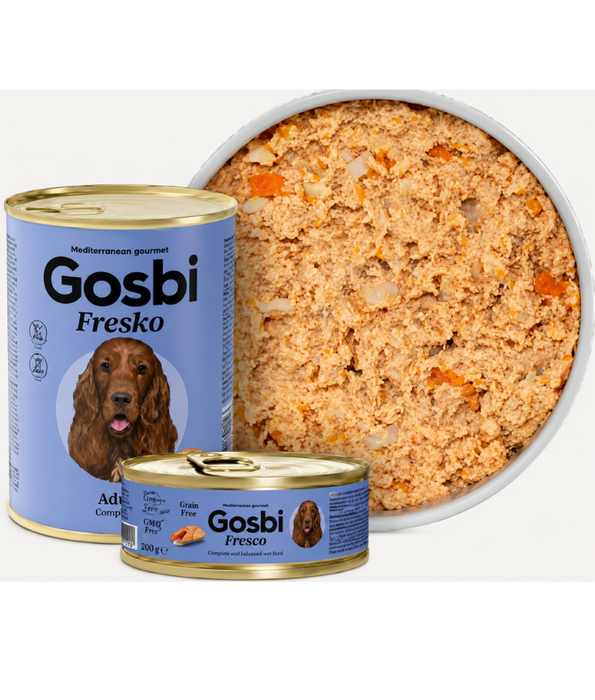 Gosbi - Fresko, Grain-Free Salmon Senior Complementary Wet Dog Food – Hypoallergenic, Monoprotein, All-Natural 185g