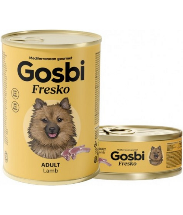 Gosbi - Plaisirs, Grain-Free Lamb Adult Complementary Wet Dog Food – Monoprotien Hypoallergenic For Sensitive Digestion 185g-400g