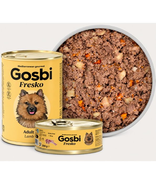 Gosbi - Plaisirs, Grain-Free Lamb Adult Complementary Wet Dog Food – Monoprotien Hypoallergenic For Sensitive Digestion 185g-400g