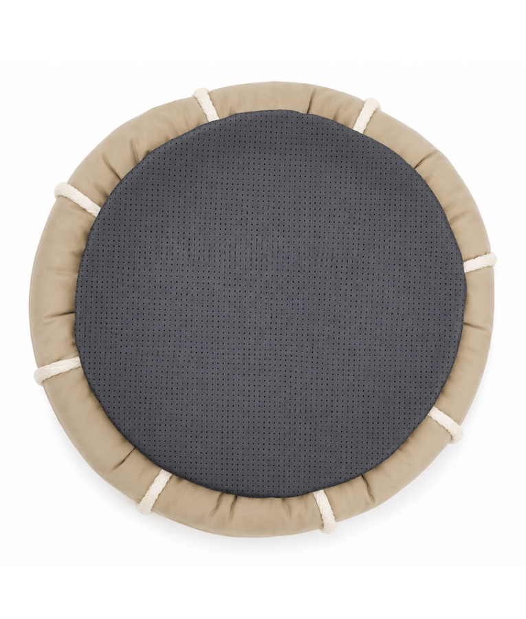 King Queen - Beige Luxury Plush Donut Pet Bed, Ultra Soft Calming Round Bed for Dogs & Cats - S, M