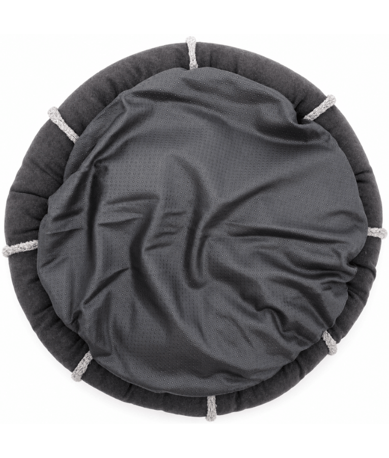 King Queen - Black Luxury Plush Donut Pet Bed, Ultra Soft Calming Round Bed for Dogs & Cats - 65 cm