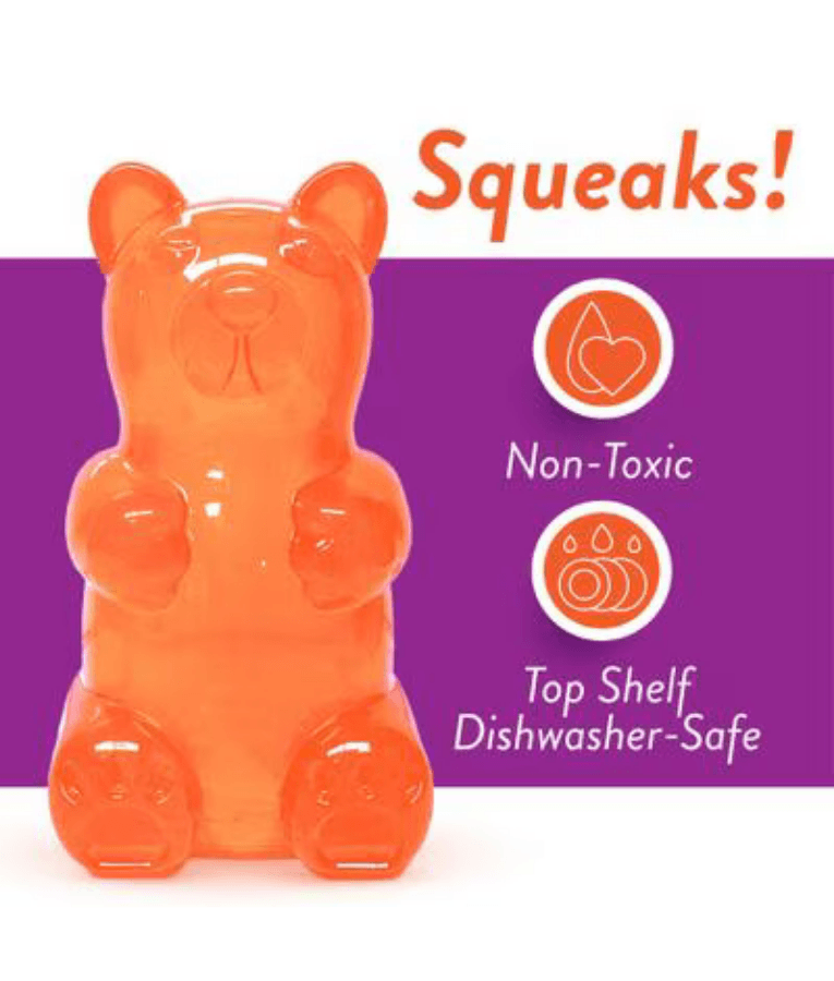 Spunky Pup - Gummy Bear Squeaky Toy, Non-Toxic Durable Rubber, Chew Toy for Dogs - Small