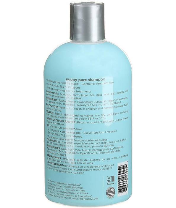 Synergy Labs - Baby, Puppy Pure Shampoo, Tearless, Hypoallergenic, Fragnance-free - 354 ml -709 ml