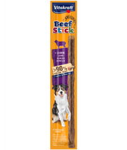 Vitakraft Beef Stick with Lamb, high meat content premium dog treats for training and rewarding dogs of all life stages.