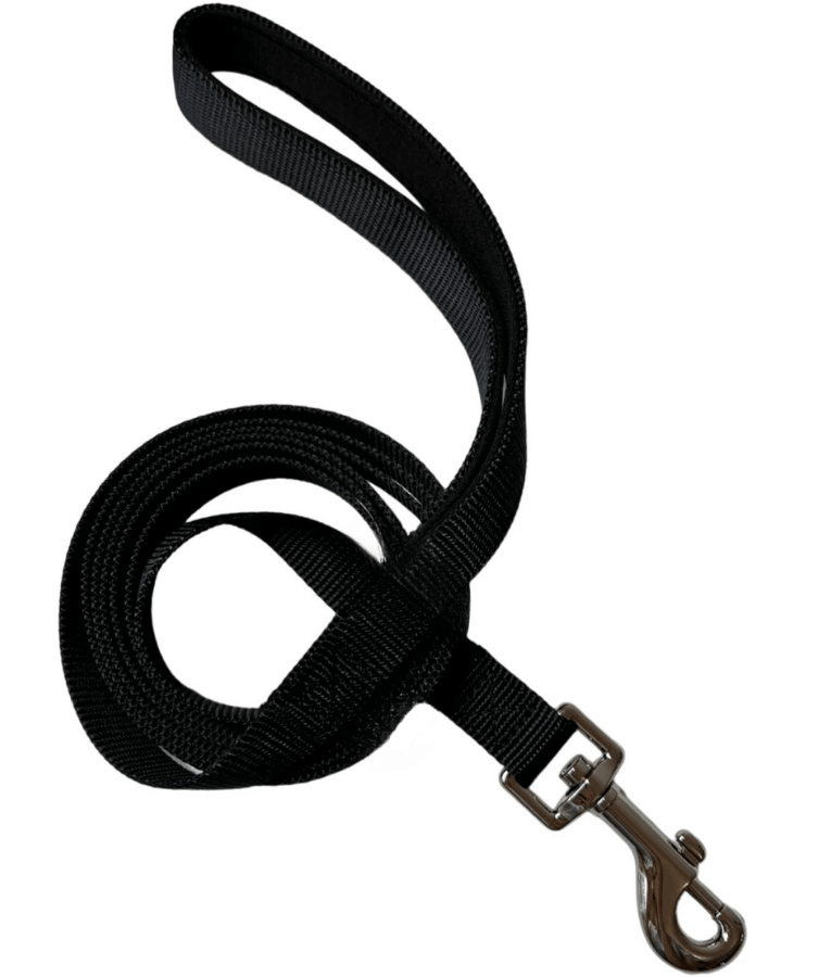 Europet Bernina - Metal Classic Dog Leash, Black Nylon Strap, Durable Everyday Walking Lead - Small
